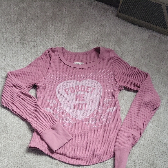 Free People forget me not long sleeve t-shirt in wine - Picture 2 of 7